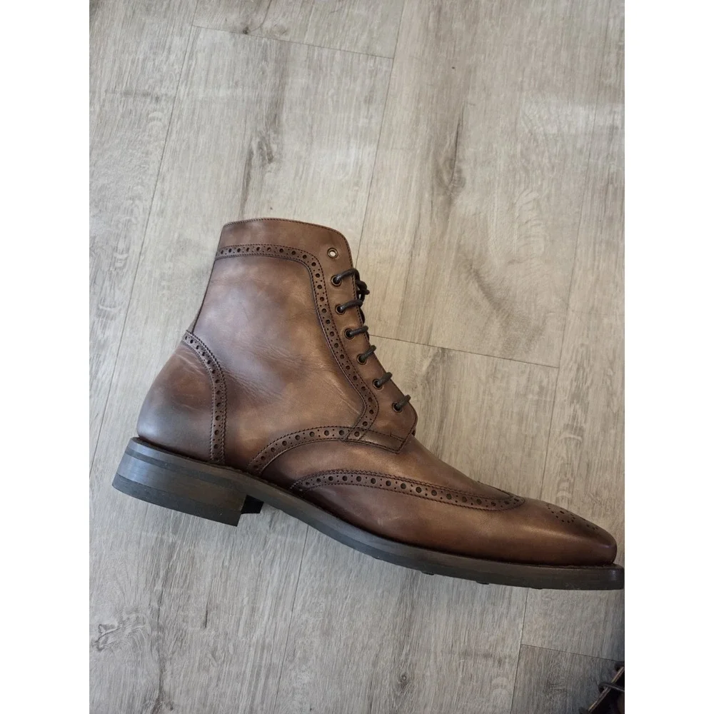 Thursday Boots Wingtip Burnished Lace Up Mens 11.5 Leather